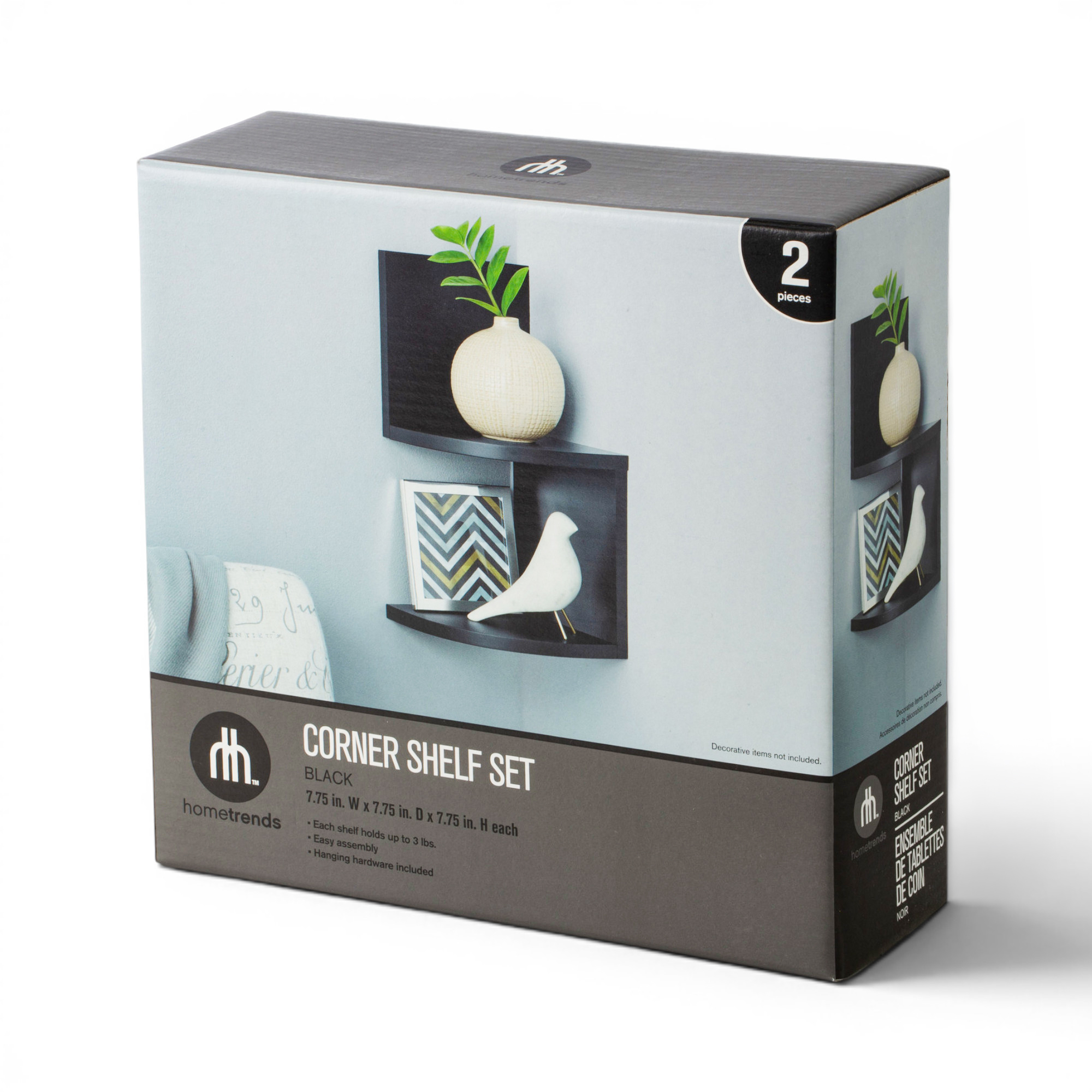 hometrends Black Corner Shelf Set