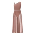 thumbnail image 3 of MSemis Robe de Danse Jazz Moderne Sans Manches pour Filles avec Strass Scintillants Jupe de Ballet Rose Poussiéreux 8, 3 of 6