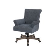 Megan Office Chair in Navy Fabric with Grey Wash Wood