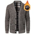 thumbnail image 2 of Grrvtrz Men Cardigans Sweaters Winter Thicker Warm Sweaterscoats Outwear V-Neck Casual Button Down Slim Fit Sweaters with Pockets, 2 of 5