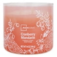 thumbnail image 1 of Mainstays 3-Wick Textured Wrapped Cranberry Mandarin Scented Candle, 14 oz, 1 of 5