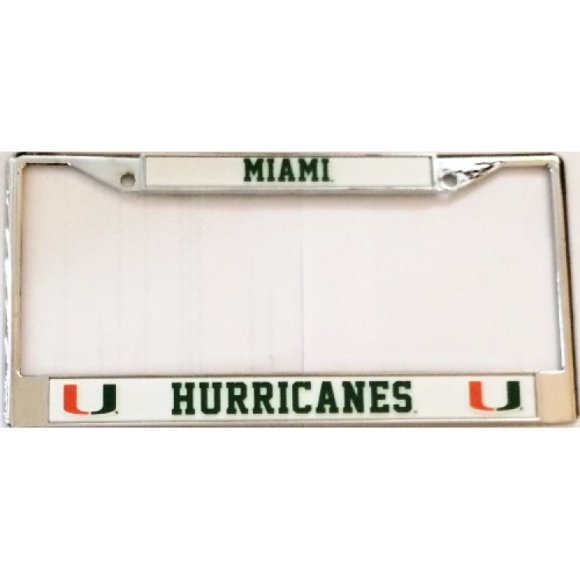 Miami Hurricanes Chrome License Plate Frame