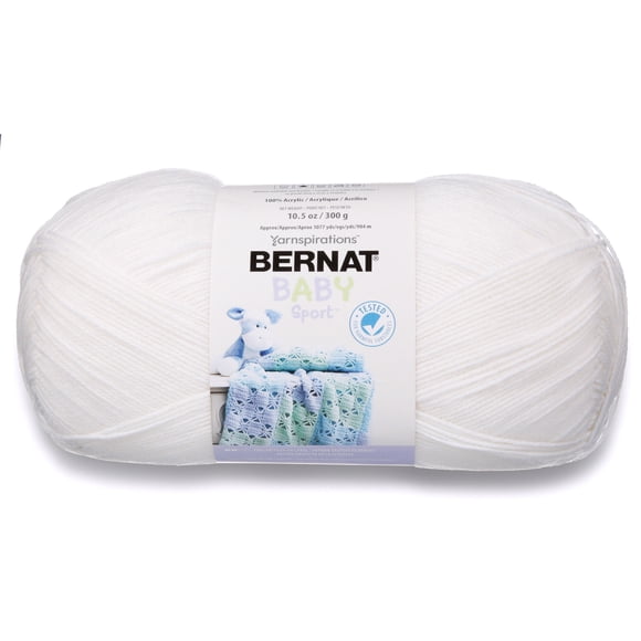 Bernat® Baby Sport bb™ #3 DK (Light) Acrylic Yarn, White 10.5oz/300g 1077 Yards