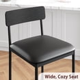 thumbnail image 4 of Bar Stools Set of 4, Kitchen Bar Stools with Footrest, PU Upholstered Counter Height Barstools, Bar Chairs with Back for Kitchen Island, Apartment, Counter Bar, Easy Assembly, Rustic Black, 4 of 6