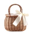 thumbnail image 1 of 1pc Hand-woven Flower Basket Oval Handheld Basket Delicate Storage Basket, 1 of 9