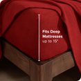 thumbnail image 3 of Bare Home Cozy Fleece Ensemble de Draps en Molleton - Molleton Polaire Ultra Moelleux - Poche Profonde - Très Grand Simple, Rouge, 3 of 7