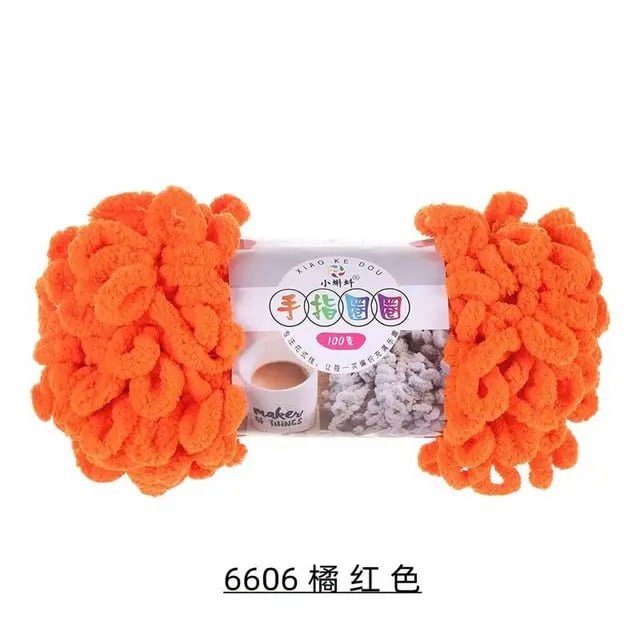 Fil Chenille Épais en Polyester Générique, Boucle pour Doigts Gonflée, 5 Pcs