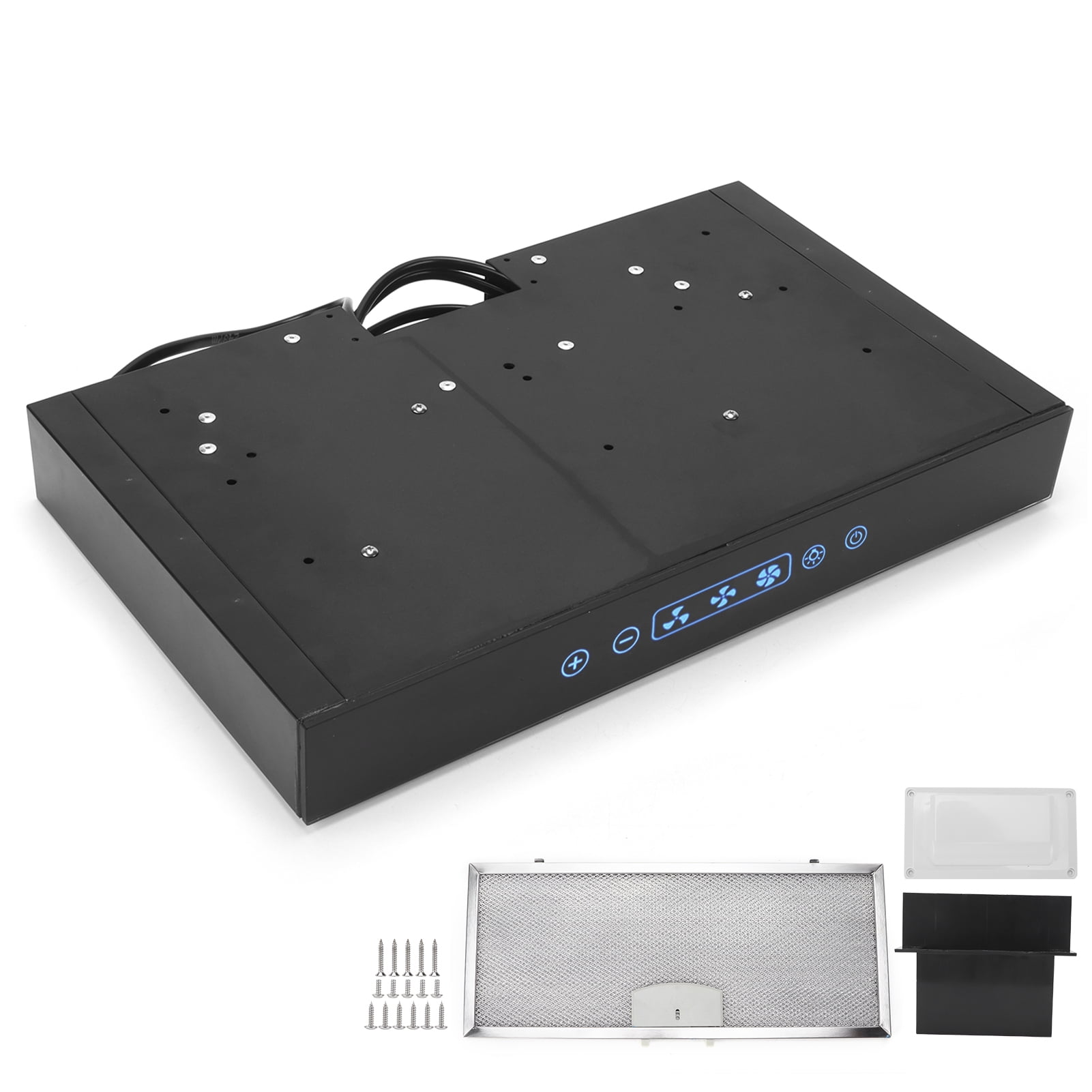 Cabinet Range Hood, Ductless Range Vent Touch Button Black  For Kitchen For RV For Yacht For