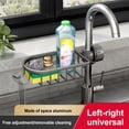thumbnail image 2 of Robinet de Lavabo de Salle de Bain, Support de Rangement pour Robinet en Aluminium Réglable, Éponge de Cuisine, Robinets d'Évier de Cuisine, 2 of 2