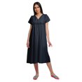 thumbnail image 1 of Moomaya Solid Short Sleeve Nightdress For Ladies Button Placket Nightwear, 1 of 6