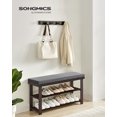 thumbnail image 2 of SONGMICS Banc à Chaussures en Bambou, Étagère à Chaussures à 2 Niveaux, 11,4 x 35,4 x 19,3 Pouces, Brun et Gris, 2 of 6
