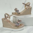 thumbnail image 4 of SMihono Sandales Sandales de Plage Femmes Été Décontracté Chaussures Décontractées à Bout Ouvert pour Femmes Strass Confortables Sandales Compensées à Plateforme Chaussures Pantoufle en Liquidation, 4 of 8