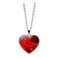 thumbnail image 1 of Solar System Planet Galaxy Double Sided Glass Universe Heart Pendant Necklace, 1 of 9