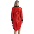 thumbnail image 3 of iiniim Femme Red Ringleader Costume Paillettes Brillantes Renaissance Gothique Queue-de-Pie Adultes Showman Manteau de Cirque Rouge m, 3 of 6