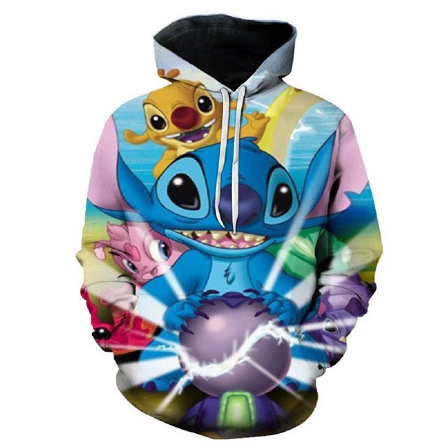 Vestes à Capuche Stich Imprimées 3D Anime Chandail à Capuche Chandail en Molleton