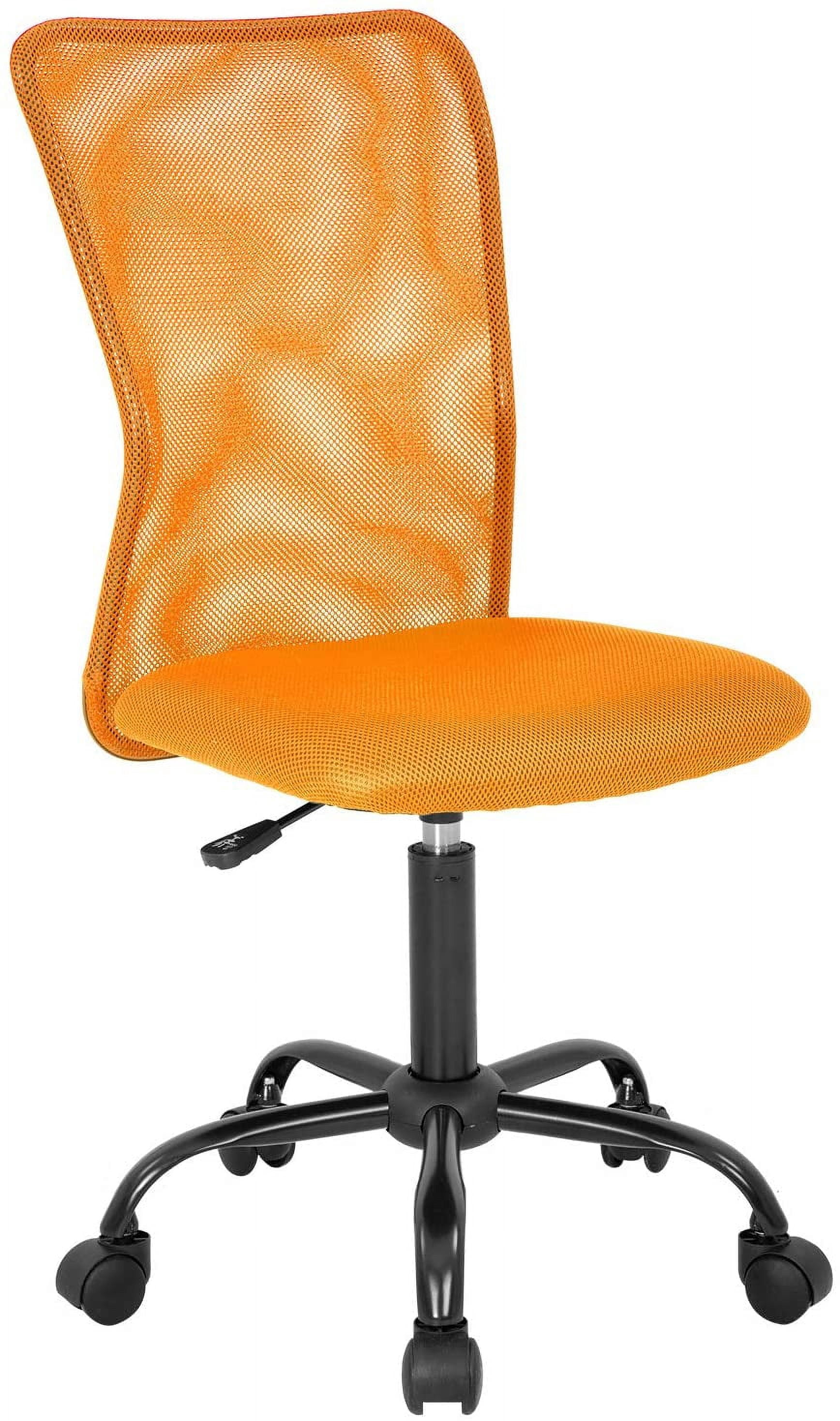 BestOffice Chaise de Travail Informatique Ergonomique en Maille Réglable avec Soutien Lombaire, Chaise de Bureau Pivotante à Roulettes, Orange