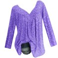 thumbnail image 1 of Pompotops Blouse à Manches Longues Col en V Imprimée pour Femmes Grande Taille Pull Tops Chemise Liquidation, 1 of 8