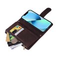 thumbnail image 4 of Case for iPhone 13 Cover Zipper Pocket Wallet Case Magnetic Protective - Braun, 4 of 5