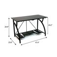 thumbnail image 1 of Origami Multi Purpose Folding Wooden Office Computer Furniture Table Desk, Black, 1 of 7
