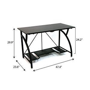 Origami Bureau de table de bureau en bois pliant multi-usages, noir