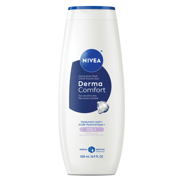 NIVEA Derma Comfort Shower Gel, Body Wash for Sensitive Skin, 500ml
