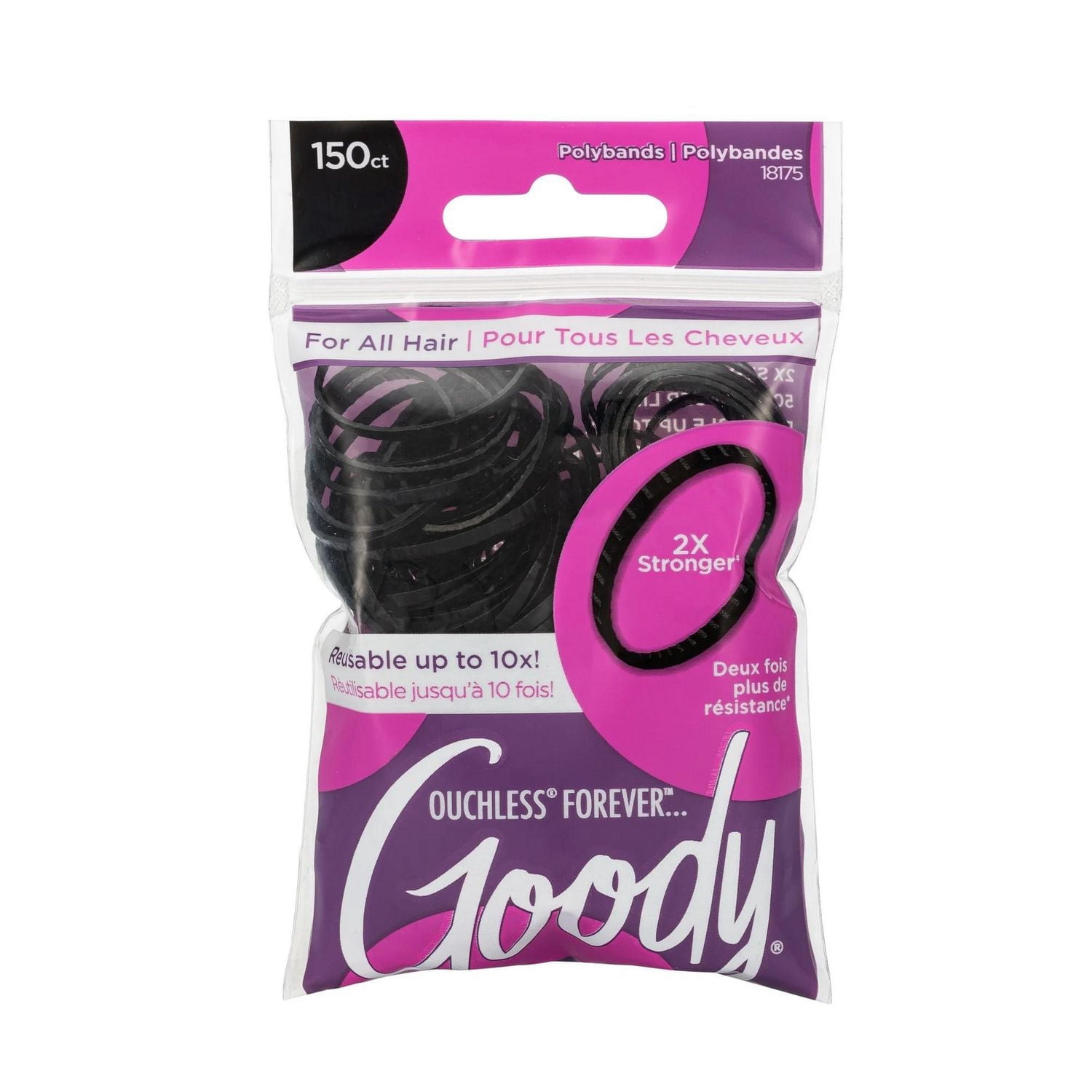 Bandelettes de polyéthylène noires sans aspérités Goody - 150 CT
