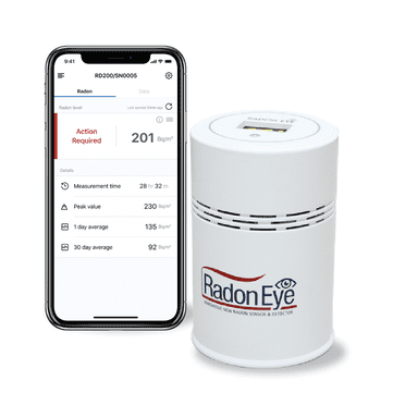 Ecosense RD200W RadonEye, Home Radon Detector, Fast & Reliable Real-Time Monitor, OLED Display, Easy Setup with App, Bluetooth