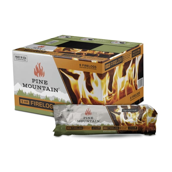 Pine Mountain Easy Burn Outdoor Indoor Fireplace Starter Fire Logs, 6 Pack
