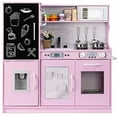 thumbnail image 1 of Best Choice Products Pretend Play Kitchen Wooden Toy Set for Kids with Realistic Design, Telephone, Utensils, Oven, Microwave, Sink - Pink, 1 of 7