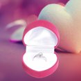 thumbnail image 4 of KTTECTOA Flocking Ring Box Heart-shaped Flip Lid Jewelry Proposal Ring Box Jewelry Gift Packaging Storage Clearance Home Canada Days Home Organization Room Decor, 4 of 6