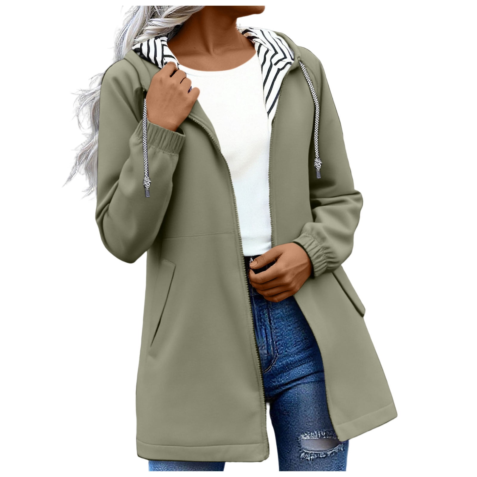 Shell Jacket Army aohooy Plus Size Rain Jacket Women Waterproof Windbreaker Lightweight ...