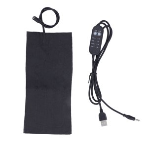Plaque de chauffage électrique, USB Couverture chaude de chauffage en fibre de carbone noir plaque chauffante électrique 5V pour soulager les crampes de douleur du dos d'épaules chaudes