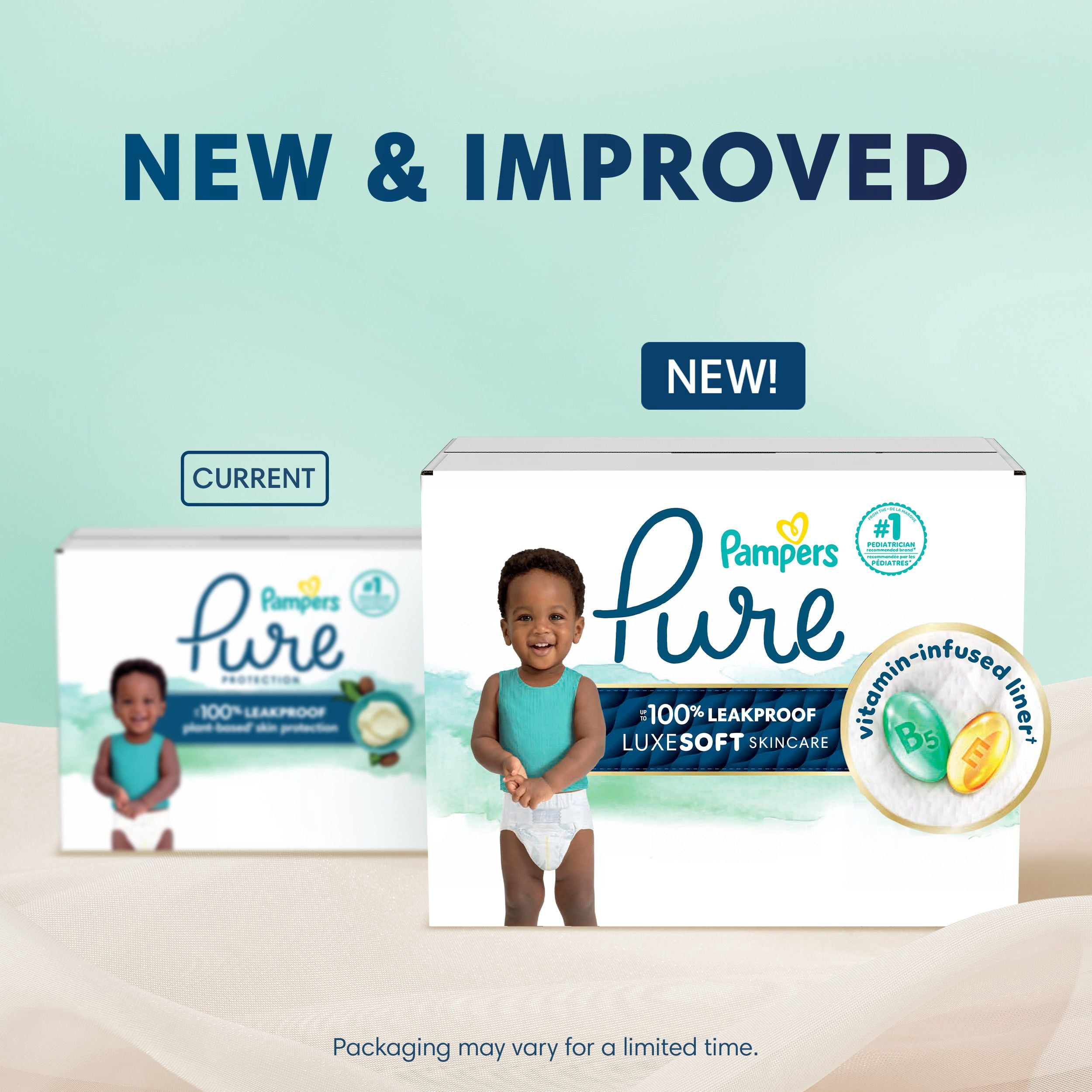 Pampers Pure Couches pour Bébés, Taille 6 (35+ lbs), 42, jusqu'à 100 % Anti-Fuites, Couches Douces Hypoallergéniques de Qualité Supérieure