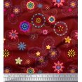 thumbnail image 1 of Tissu de Rayonne Rouge Pomme Insecte & Floral Clip Art Décor Tissu Imprimé BTY 42 Pouces de Large, 1 of 3
