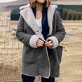 thumbnail image 1 of LOVZFMLL Vestes pour Femmes Hiver Chaud Composite Bouton Col à Revers Veste Manteau d'Extérieur, 1 of 6