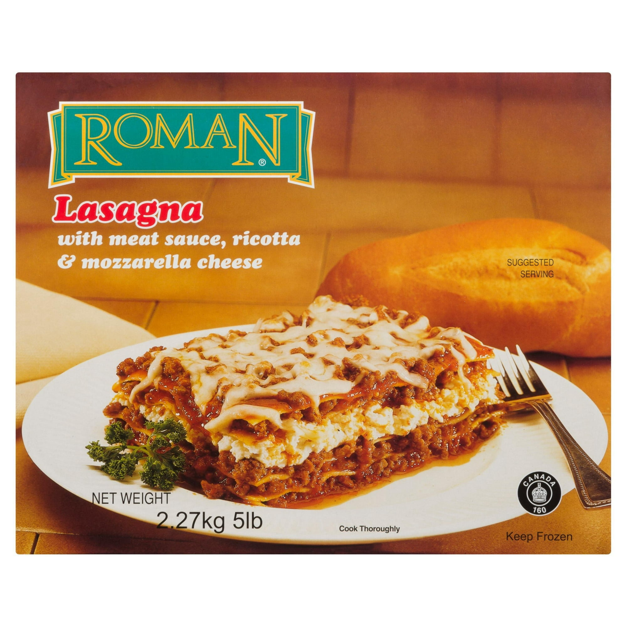 Roman Cheese Lasagne avec Ricotta et Sauce à la Viande 2.27 kg