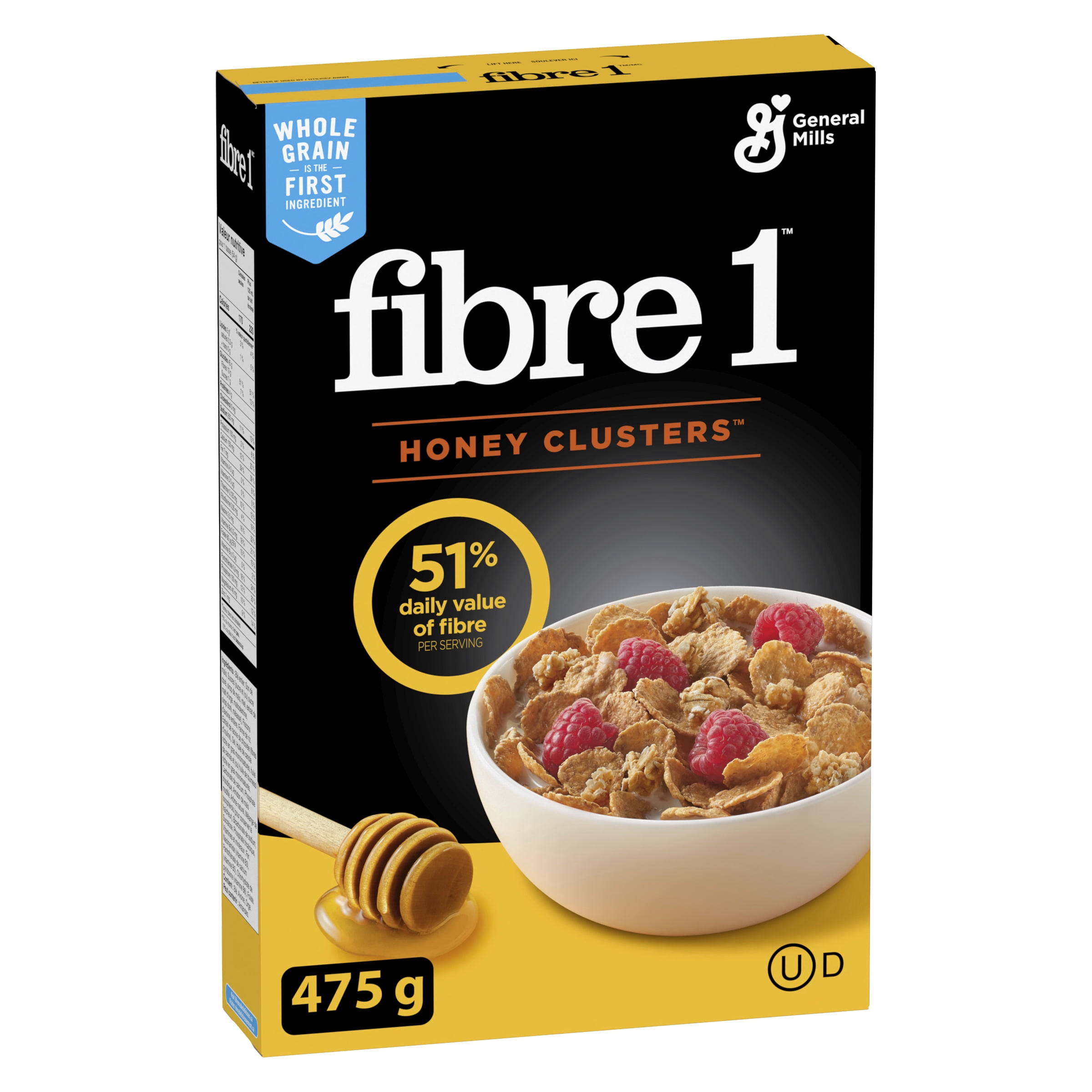 Fibre One Breakfast Cereal, Honey Clusters, High Fibre and Whole Grains, 475 g