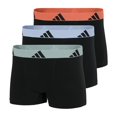 thumbnail image 1 of adidas men boxer shorts, 3-pack - trunks, Active Flex Cotton, logo, solid colour Black/Blue/Red M (Medium), 1 of 5