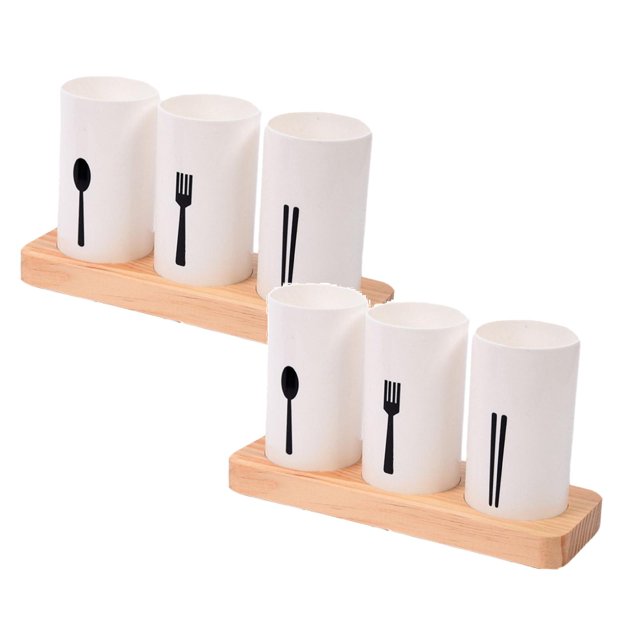 Oleegame 2PC Stainless Steel Cutlery Set Base Chopstick Holder Kitchen Utensil Storage Box Multifunctional Household Creative Chopsticks White