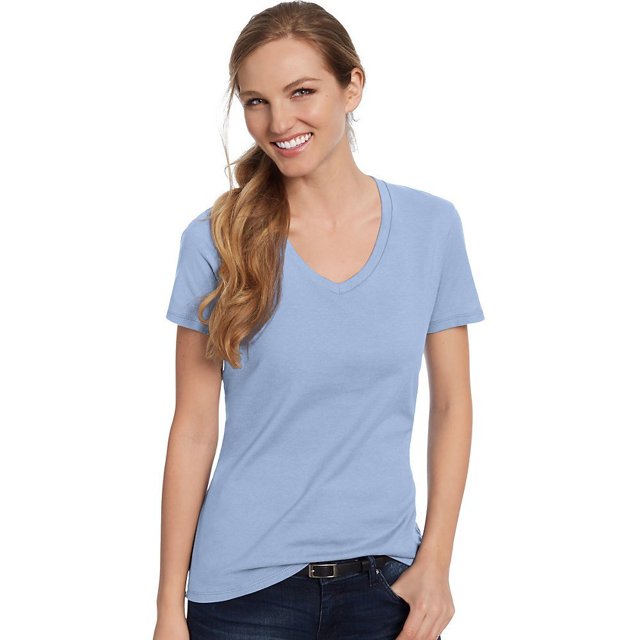 Hanes T-Shirt à Col en V 100% Coton Ringspun