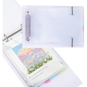 Organisateur de cartes de vœux Binder, A5 2 Porte-albums Binder de bague 50+ Pages, Cartes de voeux Anniversaire, Mariage, Carte de Noël(8.3 x 6.1 De pouce)