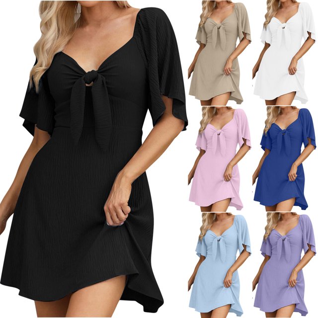 Gspmoly Robes Décontractées pour Femmes, Mode Femmes Été Décontracté Imprimé Camis Sans Manches Bandage Longue Robe Robes d'Été pour Femmes Offres Hebdomadaires