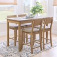 thumbnail image 2 of Linon Jordan Upholstered Five Piece Tavern Set in Rustic Gray Wash Wood, 2 of 16