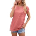 thumbnail image 4 of AherBiu Hauts d'Entraînement pour Femmes, Coupe Ample, Manches Cap, Col Ras du Cou, Haut Basique Confortable, T-Shirts, Chemises, Blouse, 4 of 4