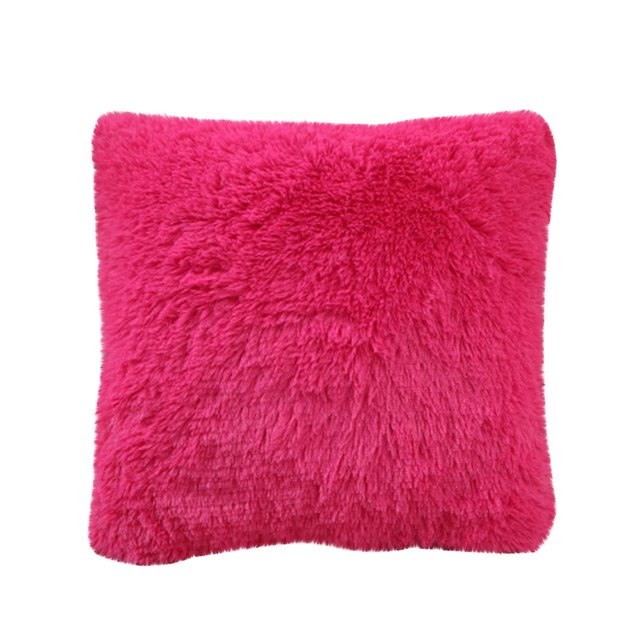 Short Plush Pillow Cover Sofa Cushion Solid Color Home Pillow Cover Bedside Backrest