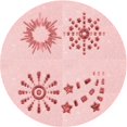 thumbnail image 1 of Ahgly Company Machine Washable Indoor Round Transitional Pastel Red Pink Area Rugs, 3' Round, 1 of 7