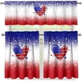 thumbnail image 3 of American Flag Kitchen Home Window Curtains Valance & Tier Set, 3 PCS Set Rod Pocket Short Curtains, Window Treatment Tier for Living Room Bathroom Farmhouse Decor, 3 of 5