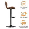 thumbnail image 5 of Walsunny Adjustable Bar Stools Set of 4 Leather Upholstered Swivel Counter Stools Counter Height Bar Stools with Large Base, Room Bar, Brown, 5 of 5