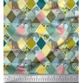 thumbnail image 1 of Soimoi Velvet Fabric Leopard & Argyle Patchwork Print Fabric by The Yard 58 Inch Wide, 1 of 3
