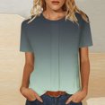 thumbnail image 1 of TIMIFIS Hauts Tendance pour Femmes T-Shirts à Dégradé Col Rond Été Manches Courtes Chandail Printemps Léger Confortable Sortie Vacances Tenue Blouse Hauts, 1 of 7